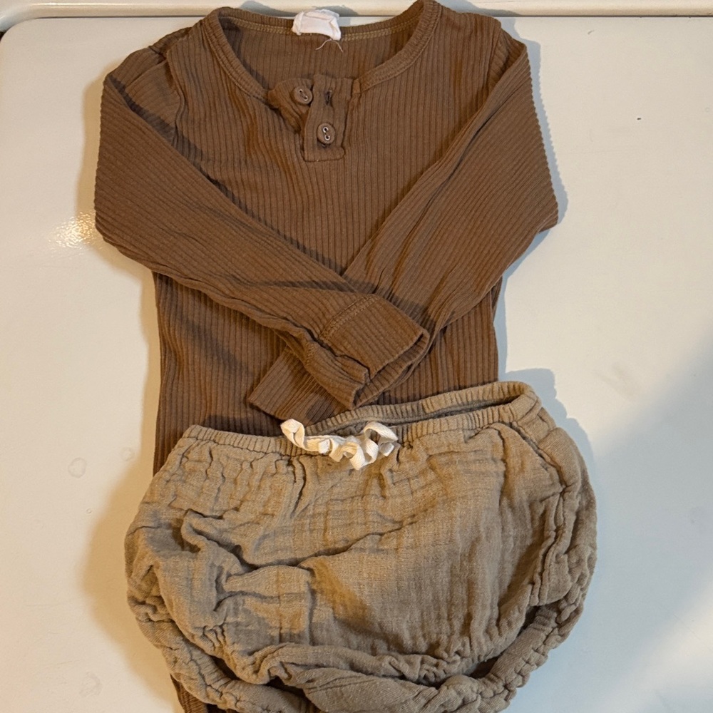 Jamie Kay Brown and Tan Kids Matching Set